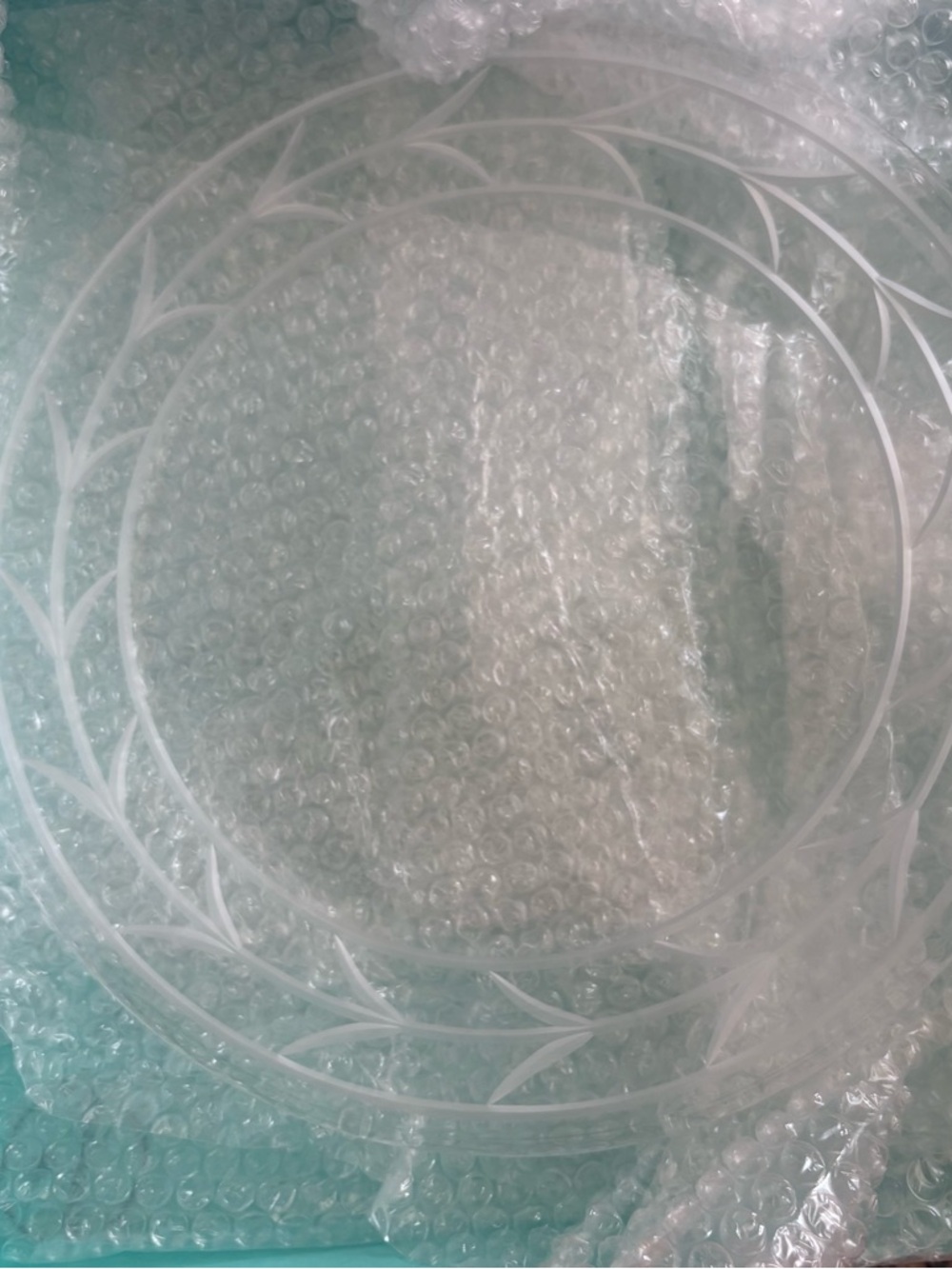 Tiffany & Co. Etched Chrystal Glass Platter with Tiffany Blue Box - Picture 8 of 10